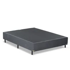 BASE CAMA BOX SUEDE CINZA