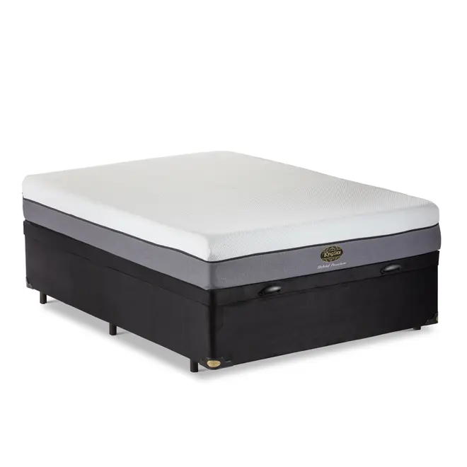 Cama Box Baú + Colchão na Caixa Hybrid Premium Macio Molas Ensacadas - 12 Anos de Garantia