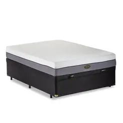 Cama Box Baú + Colchão na Caixa Hybrid Premium Macio Molas Ensacadas - 12 Anos de Garantia