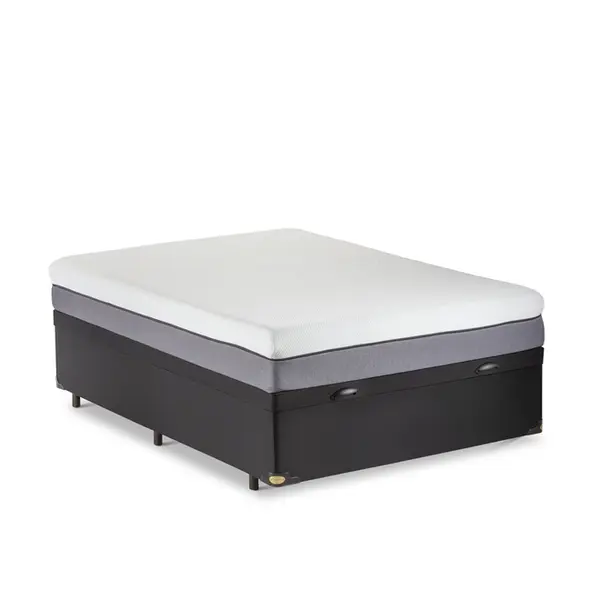 Cama Box Baú + Colchão na Caixa Original Conforto Intermediário - 12 Anos de Garantia