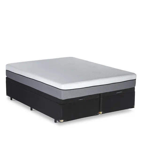 Cama Box Baú + Colchão na Caixa Original Conforto Intermediário - 12 Anos de Garantia