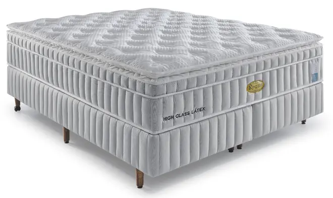 Cama Box + Colchão King Star High Class Macio Molas Ensacadas