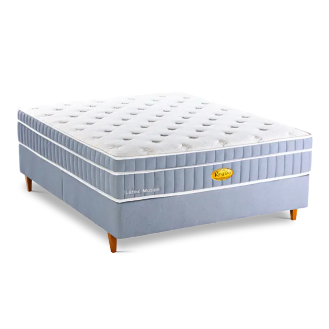 Base Box + Colchão King Star Conforto Intermediário Molas Ensacadas Latex Motion