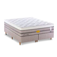 Base Box + Colchão King Star Conforto Firme Molas Ensacadas Latex Firm