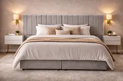 Kit Cabeceira King Star Modulada Veludo Alumínio