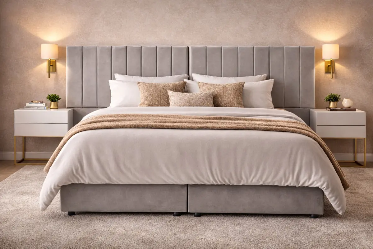 Kit Cabeceira King Star Modulada Veludo Alumínio