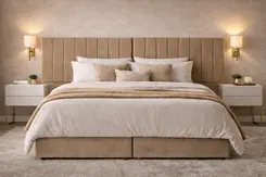 Kit Cabeceira King Star Modulada Veludo Marfim