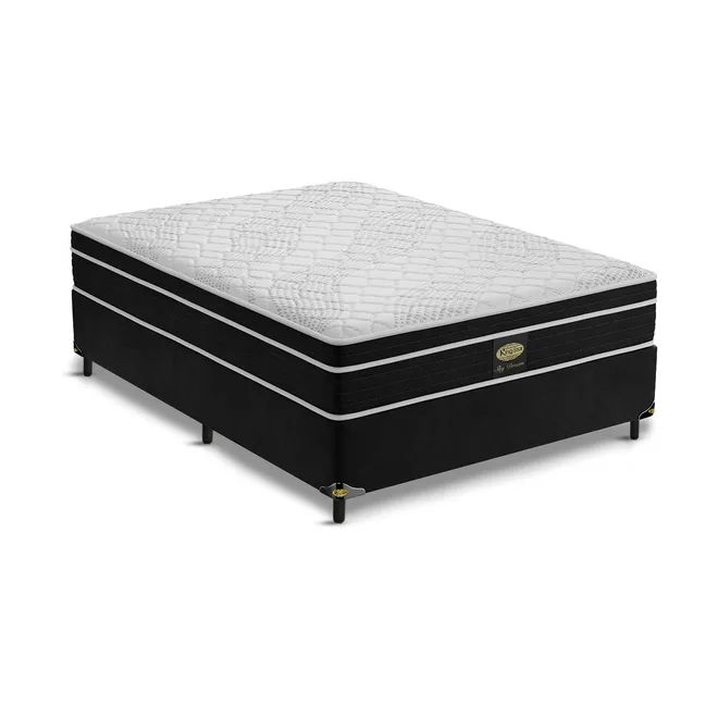 Cama Box + Colchão King Star Firme Molas Ensacadas Sky Dream Plus