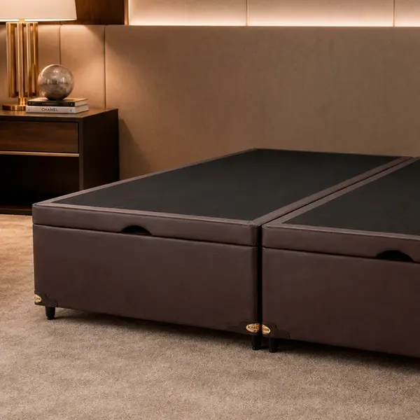 Base Cama Baú Abertura Frontal King Star Korano Marrom