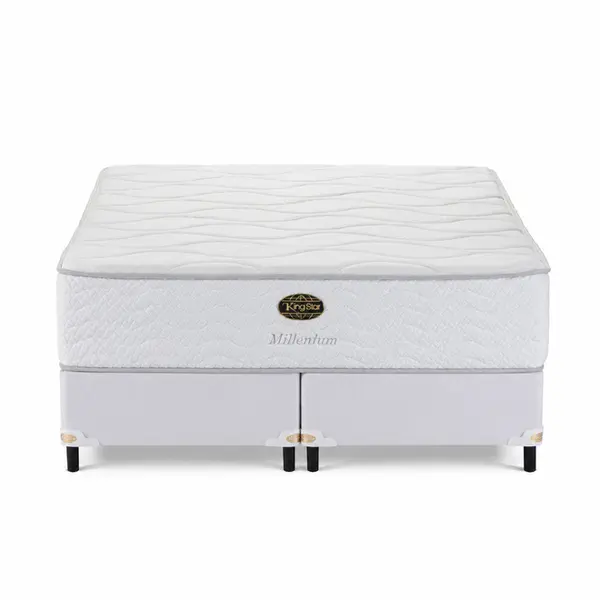 Cama Box + Colchão King Star Firme Molas Ensacadas Millenium