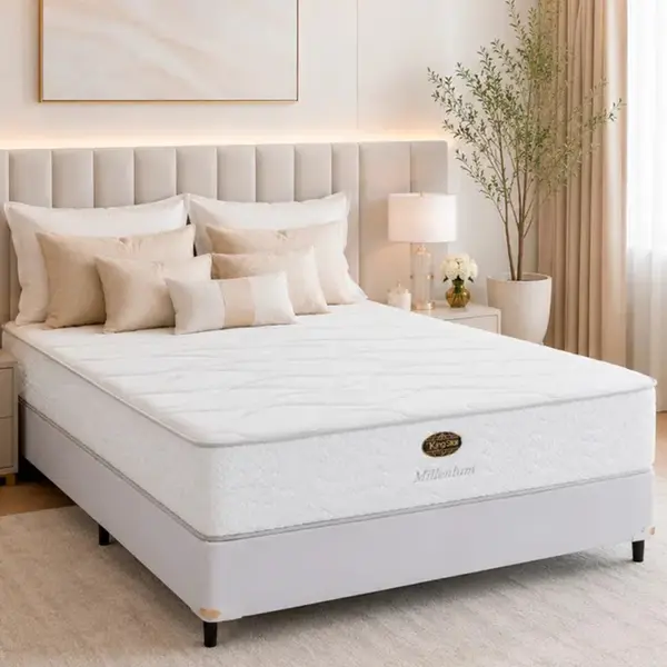 Cama Box + Colchão King Star Firme Molas Ensacadas Millenium