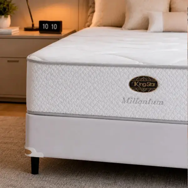 Cama Box + Colchão King Star Firme Molas Ensacadas Millenium