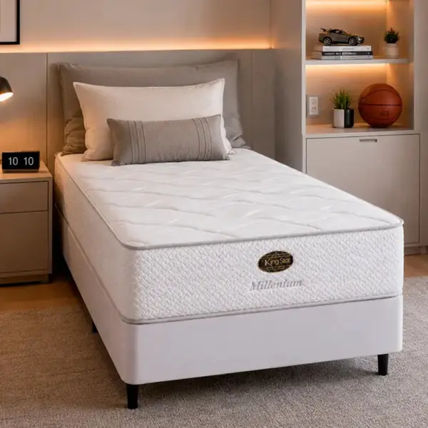 Cama Box + Colchão King Star Firme Molas Ensacadas Millenium