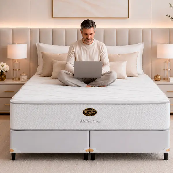 Cama Box + Colchão King Star Firme Molas Ensacadas Millenium