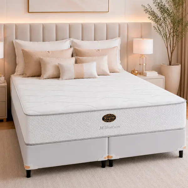 Cama Box + Colchão King Star Firme Molas Ensacadas Millenium