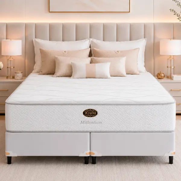 Cama Box + Colchão King Star Firme Molas Ensacadas Millenium