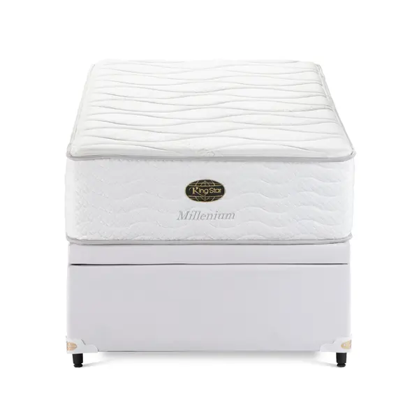 Cama Box Baú + Colchão King Star Firme Molas Ensacadas Millenium