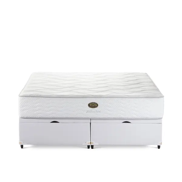 Cama Box Baú + Colchão King Star Firme Molas Ensacadas Millenium