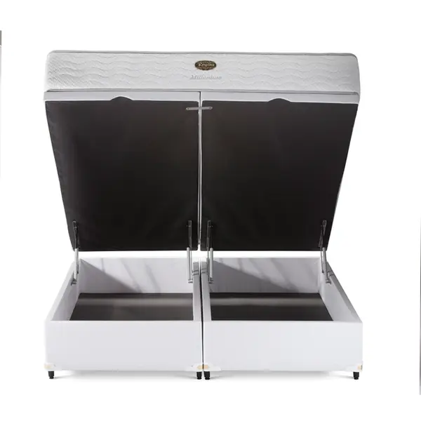 Cama Box Baú + Colchão King Star Firme Molas Ensacadas Millenium