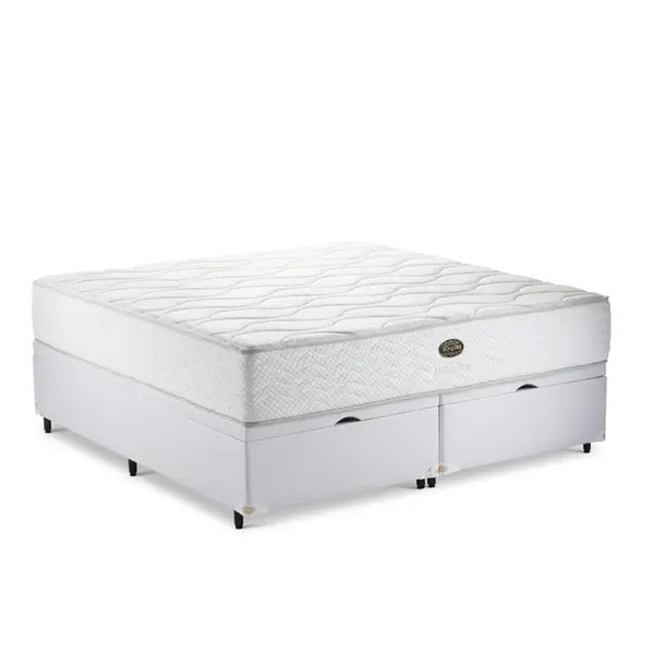 Cama Box Baú + Colchão King Star Firme Molas Ensacadas Millenium