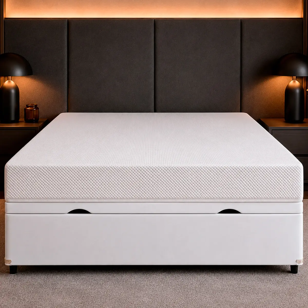 Conjunto Cama Box Baú King Star Smart Comfort — Colchão Espuma na Caixa + Base Baú, Firme — 120 Noites + 5 Anos de Garantia