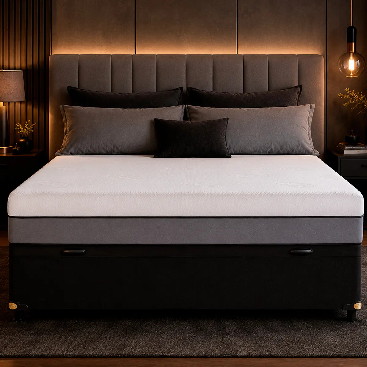 Conjunto Cama Box Baú King Star Original — Colchão Espuma na Caixa + Base Baú, Conforto Intermediário — 120 Noites + 12 Anos de Garantia