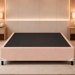 Base Cama Box King Star Linho Bege