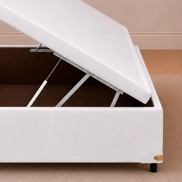 Base Cama Baú Abertura Lateral King Star Korano Branco