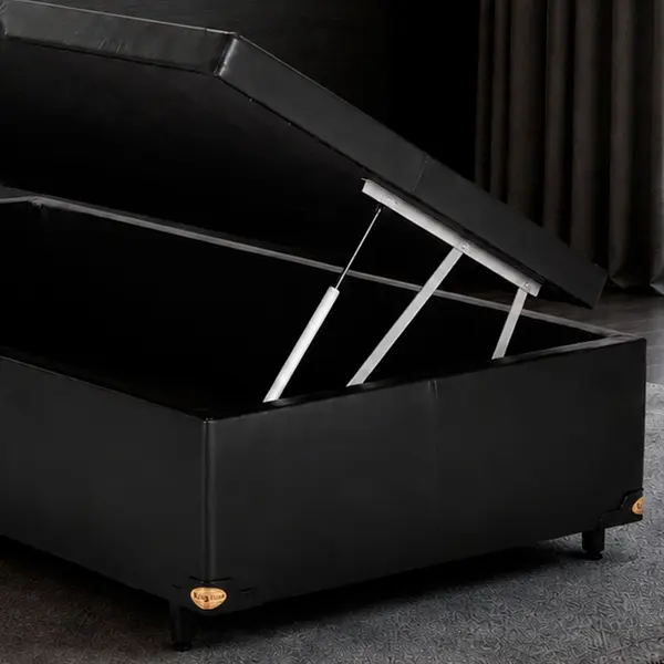 Base Cama Baú Abertura Lateral King Star Korano Preto