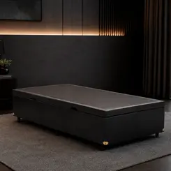 Base Cama Baú Abertura Lateral King Star Korano Preto