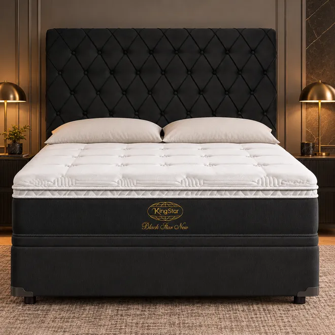 Cabeceira Alexandria Suede Preto