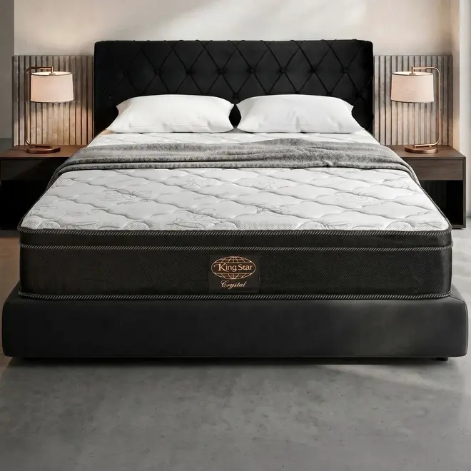 Cabeceira King Star Alexandria Suede Preto