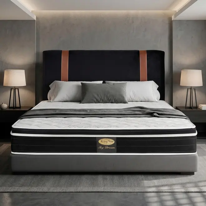 Cabeceira King Star Horus Suede Preto