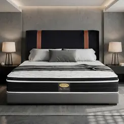 Cabeceira King Star Horus Suede Preto
