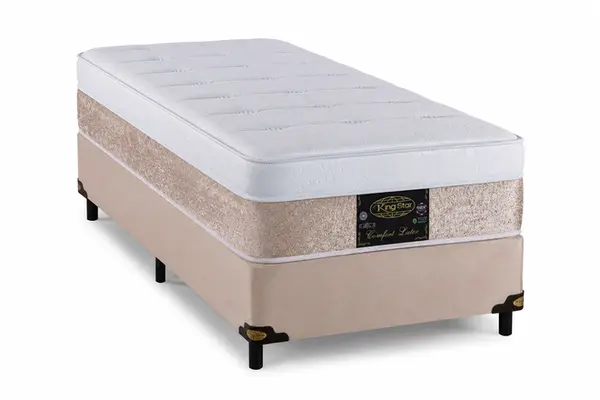 Conjunto Cama Box King Star Comfort Latex — Colchão Molas Ensacadas + Base Box — 30 Noites + 1 Ano de Garantia