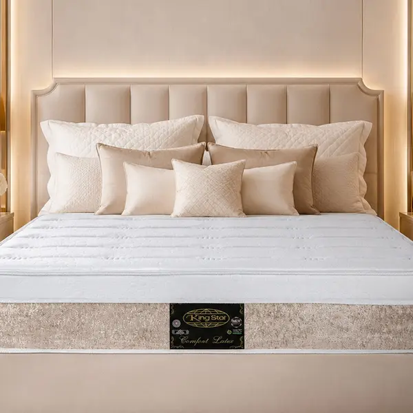 Conjunto Cama Box King Star Comfort Latex — Colchão Molas Ensacadas + Base Box — 30 Noites + 1 Ano de Garantia