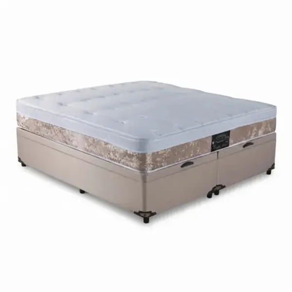 Conjunto Cama Box Baú King Star Comfort Latex — Colchão Molas Ensacadas + Base Box Baú — 30 Noites + 1 Ano de Garantia