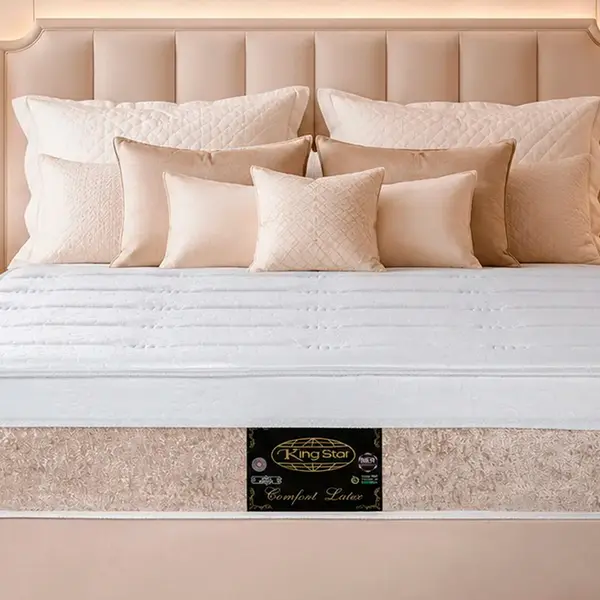 Conjunto Cama Box Baú King Star Comfort Latex — Colchão Molas Ensacadas + Base Box Baú — 30 Noites + 1 Ano de Garantia
