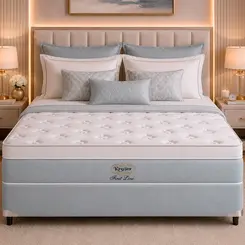 Cama Box + Colchao King Star Firme Molas Ensacadas First Line New