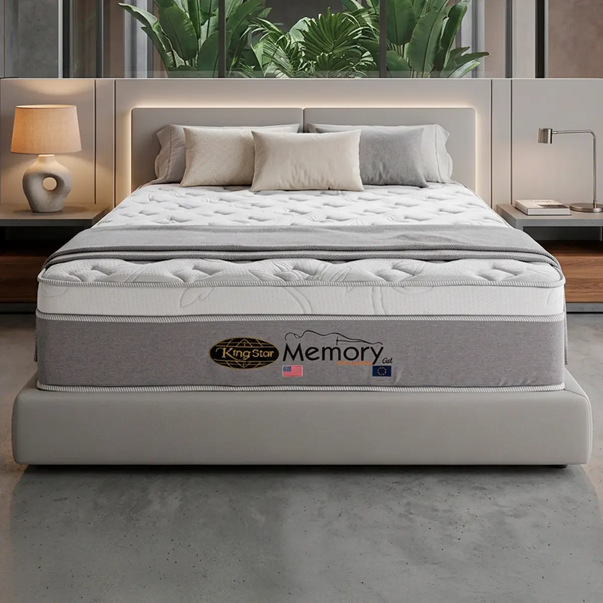 Colchão King Star Conforto Intermediário Molas Ensacadas Memory Gel