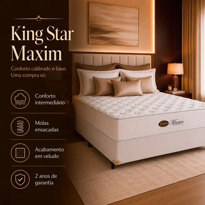 Conjunto Cama Box Maxim Molas Ensacadas | King Star