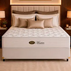 Conjunto Cama Box King Star Maxim — Colchão Molas Ensacadas + Base Box, Conforto Intermediário — 30 Noites + 2 Anos de Garantia