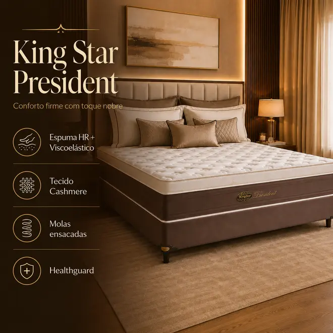 Conjunto Cama Box President Molas Ensacadas | King Star