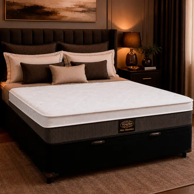 Conjunto Cama Box Baú New Maximus Molas Ensacadas | King Star