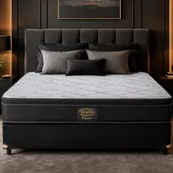 Cama Box + Colchão King Star Firme Molas Ensacadas Crystal
