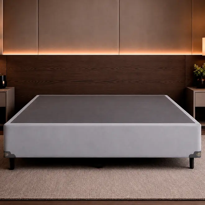 Base Cama Box King Star Veludo Alumínio
