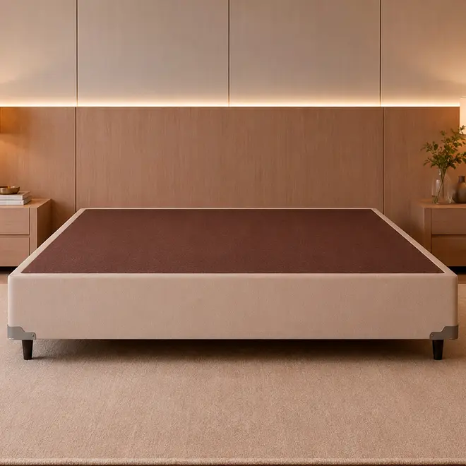 Base Cama Box Veludo Marfim King Star