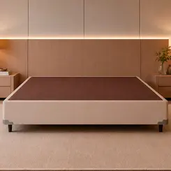 Base Cama Box Veludo Marfim King Star