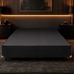Base Cama Box Suede Preto King Star