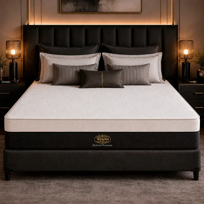 Cama Box + Colchão na Caixa Hybrid Premium Macio Molas Ensacadas - 12 Anos de Garantia